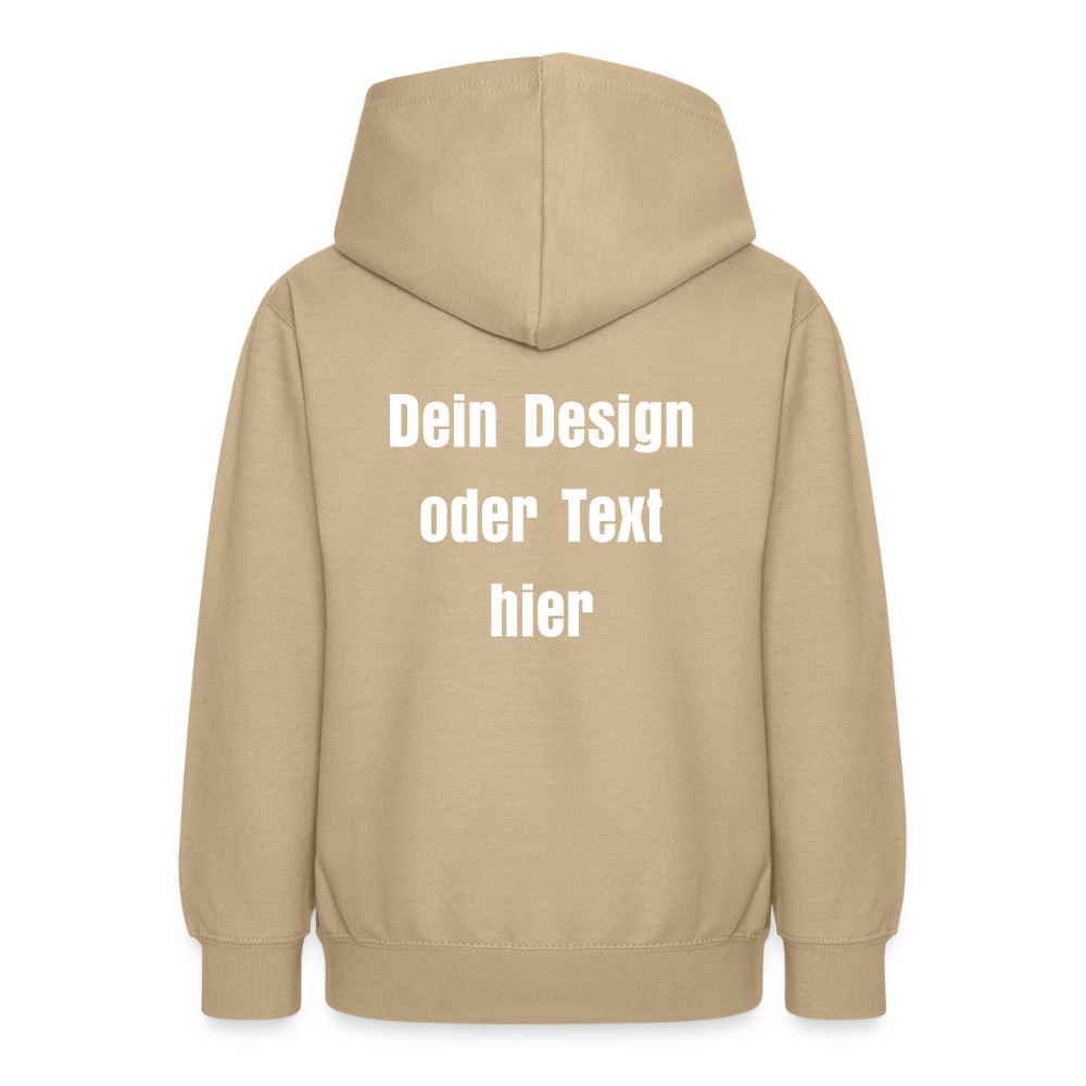 Teenager Hoodie - personalisierbare Vorder- und Rückseite - Sand