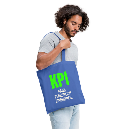 "KPI kann persönlich ignorieren." Stoffbeutel, Farbe Hellblau