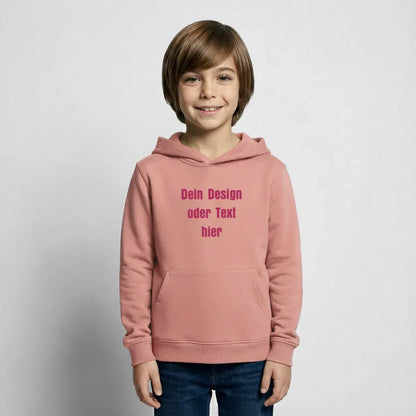 Kinder Hoodie - personalisierbare Vorder- und Rückseite - Altrosa