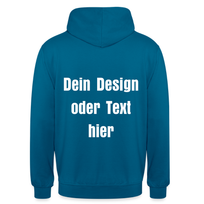 Unisex Hoodie - personalisierbare Vorder- und Rückseite - Tiefseeblau 