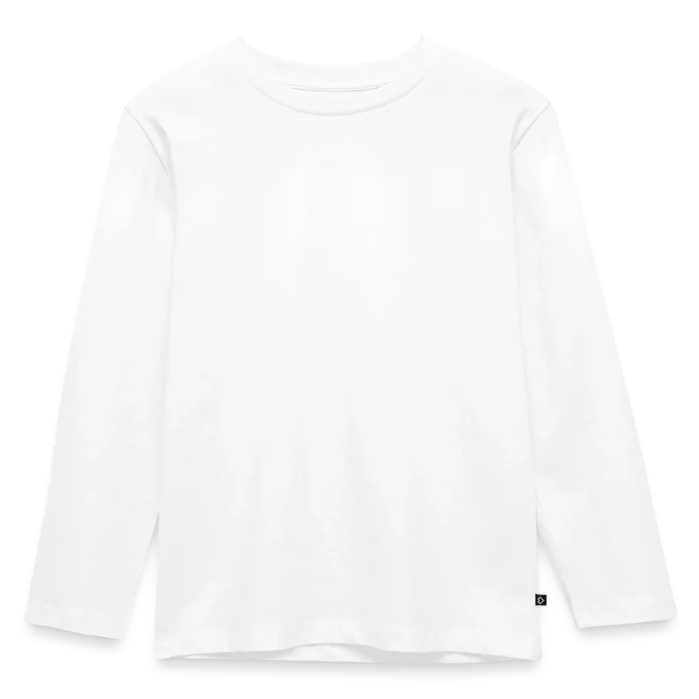 Kinder Premium Langarmshirt - personalisierbare Vorder- und Rückseite - Weiß