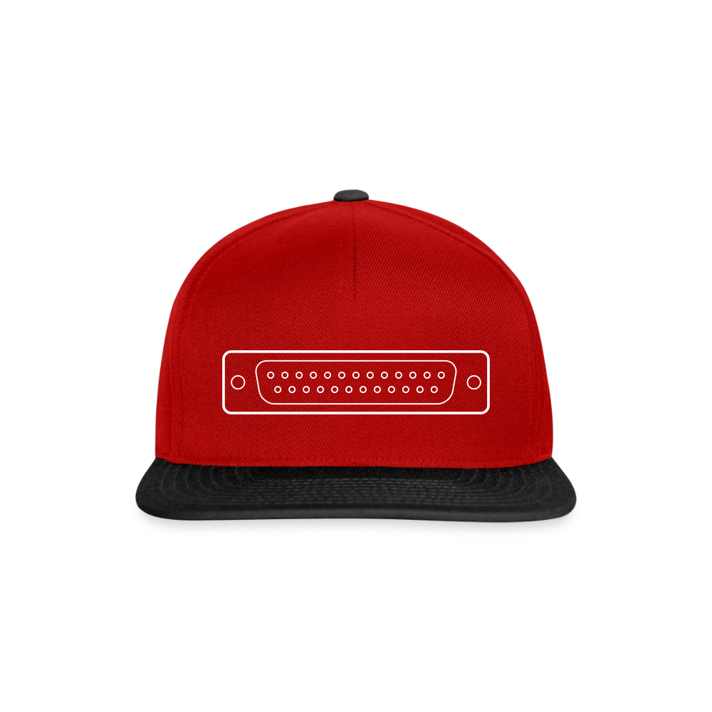 DB-25 LPT1 Retro Snapback Cap - Rot/Schwarz