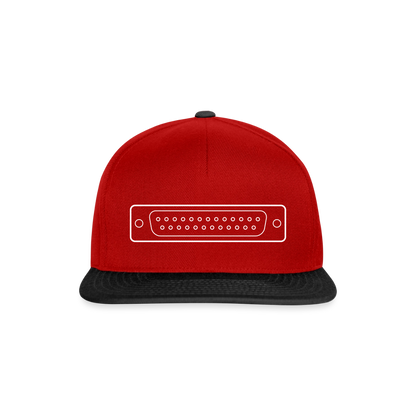 DB-25 LPT1 Retro Snapback Cap - Rot/Schwarz