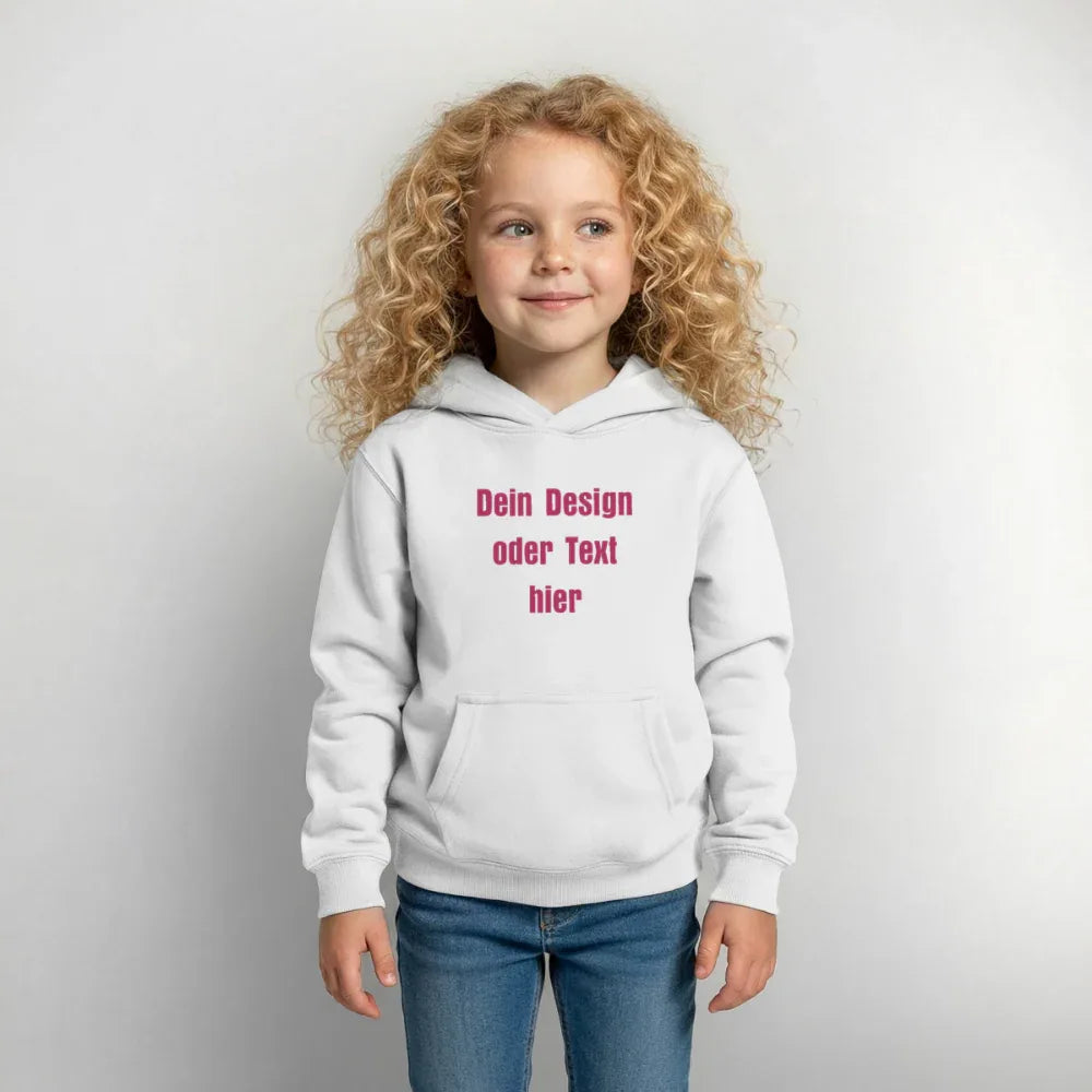 Kinder Hoodie - personalisierbare Vorder- und Rückseite - Weiß