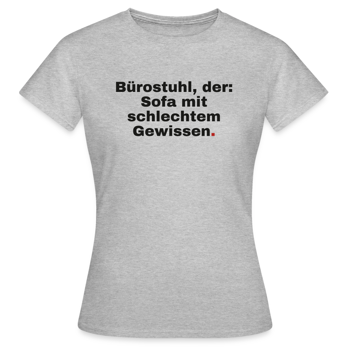 Bürostuhl, der Motiv-T-Shirt für Frauen, Farbe Grau meliert