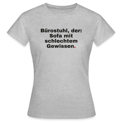 Bürostuhl, der Motiv-T-Shirt für Frauen, Farbe Grau meliert