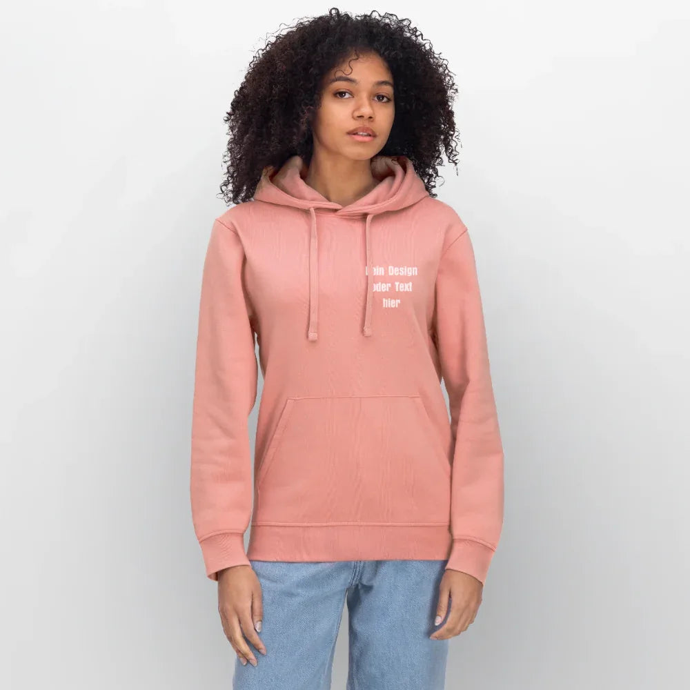 Stanley/Stella Unisex Bio-Hoodie DRUMMER - personalisierbare Vorder- und Rückseite - Altrosa
