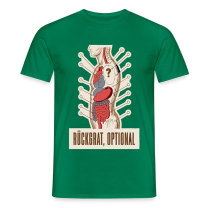 Rückgrat, optional. Anatomie-Motiv Motiv-T-Shirt für Männer, Farbe Kelly Green