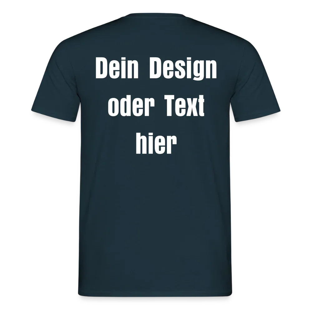 Männer T-Shirt - personalisierbare Vorder- und Rückseite - Navy
