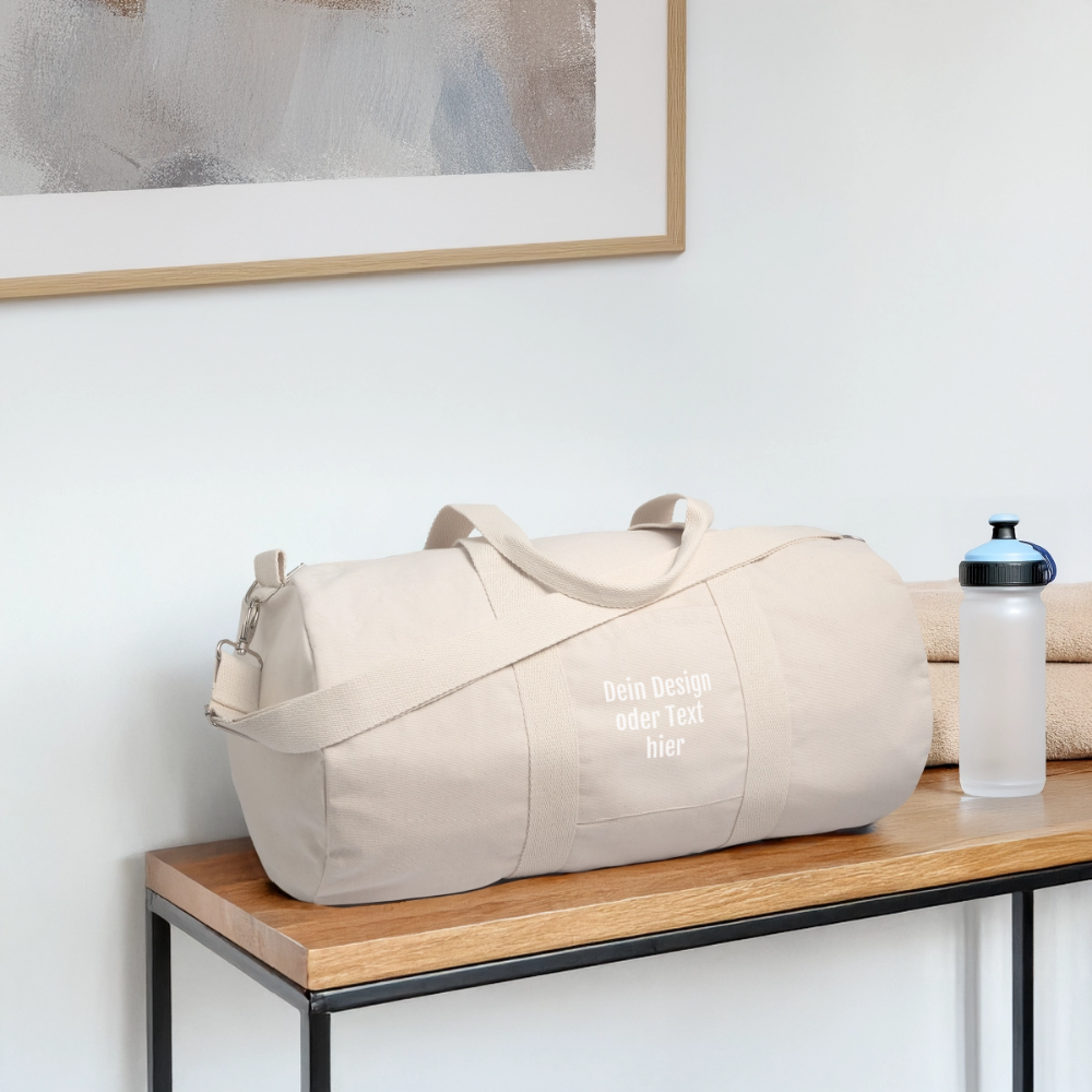 Recycelte Canvas-Sporttasche von Stanley/Stella - personalisierbar - Naturweiß