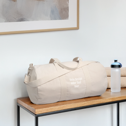 Recycelte Canvas-Sporttasche von Stanley/Stella - personalisierbar - Naturweiß
