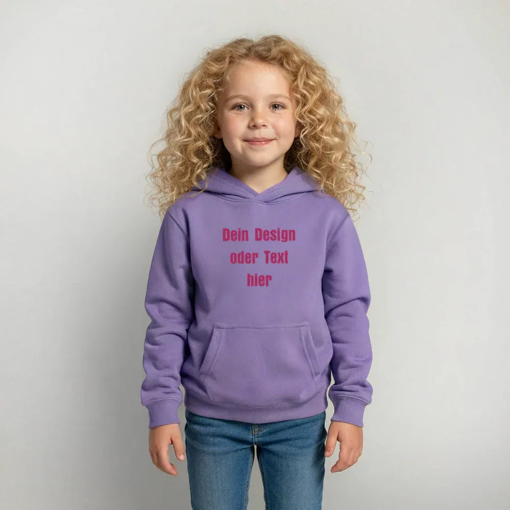 Kinder Hoodie - personalisierbare Vorder- und Rückseite - Lavendel