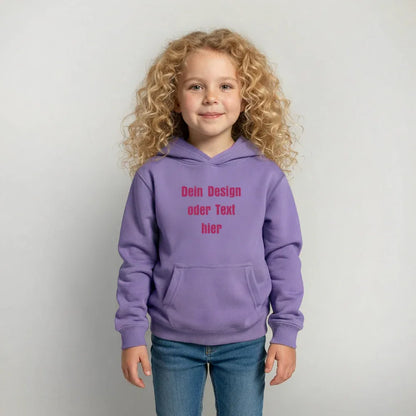 Kinder Hoodie - personalisierbare Vorder- und Rückseite - Lavendel
