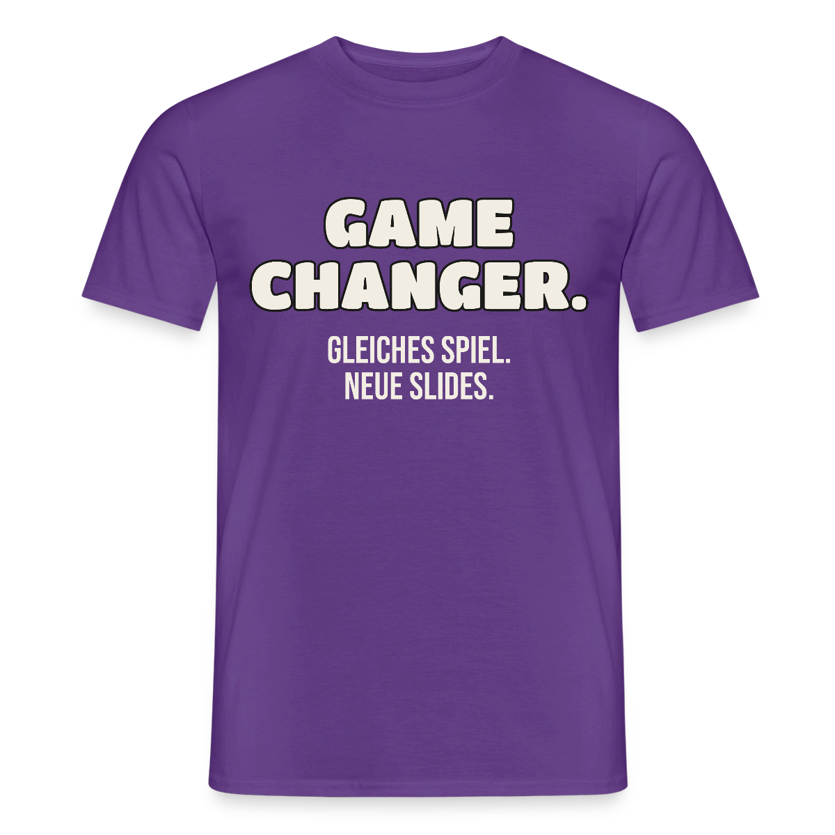 Game Changer. Gleiches Spiel. Neue Slides. Motiv-T-Shirt für Männer, Farbe Lila