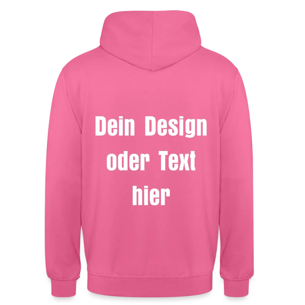 Unisex Hoodie - personalisierbare Vorder- und Rückseite - Pink