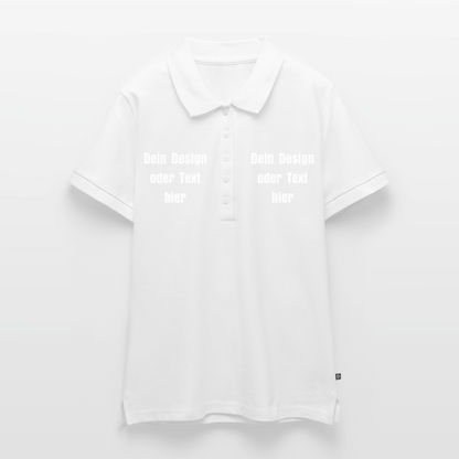 Frauen Premium Bio Polo Shirt - personalisierbar - Weiß