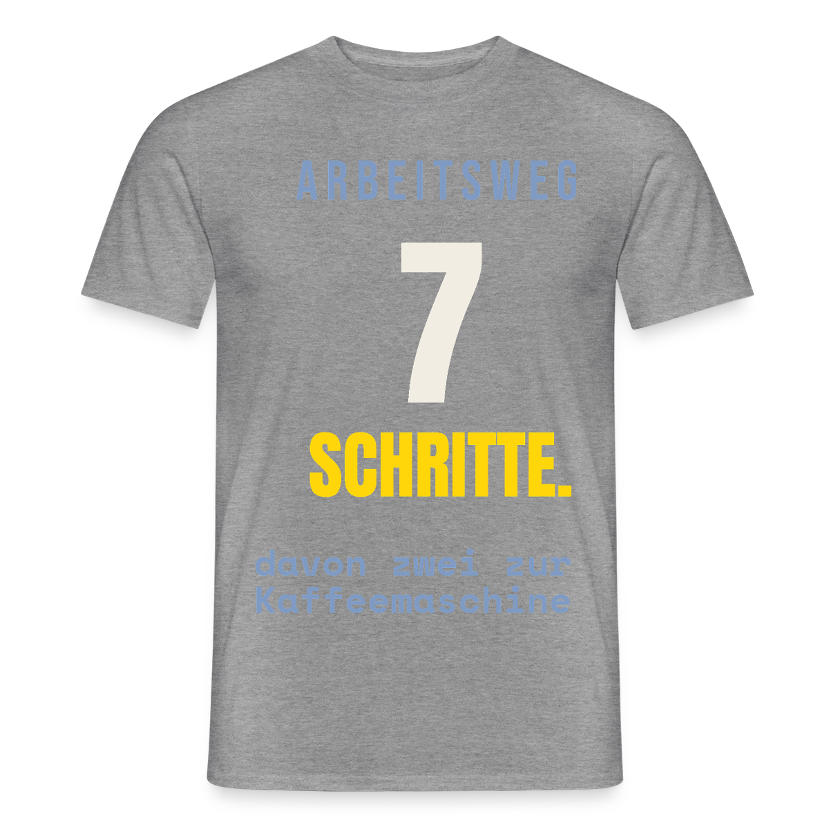 Arbeitsweg: sieben Schritte Motiv-T-Shirt für Männer, Farbe Graphit meliert