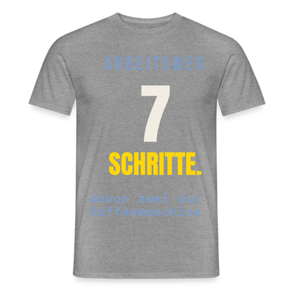 Arbeitsweg: sieben Schritte Motiv-T-Shirt für Männer, Farbe Graphit meliert