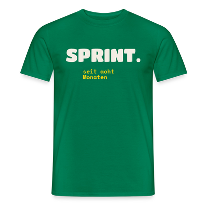 Sprint. Seit acht Monaten. Motiv-T-Shirt für Männer, Farbe Kelly Green