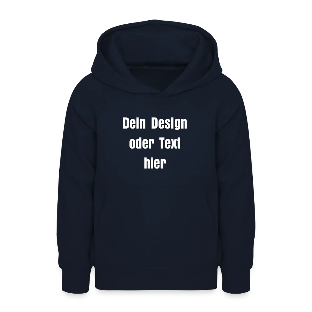 Teenager Hoodie - personalisierbare Vorder- und Rückseite - Navy