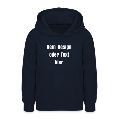 Teenager Hoodie - personalisierbare Vorder- und Rückseite - Navy