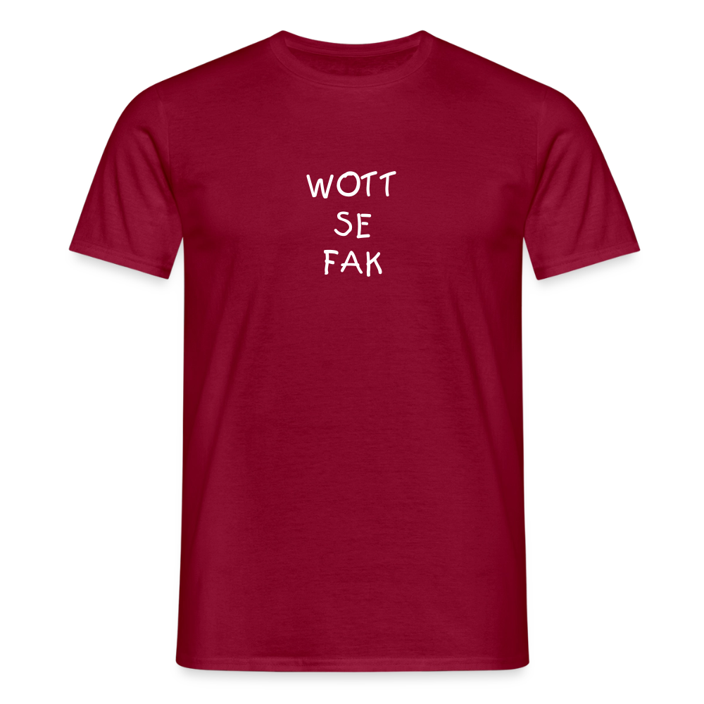 "WOTT SE FAK" Motiv-T-Shirt für Männer - Ziegelrot