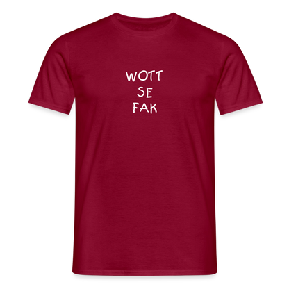 "WOTT SE FAK" Motiv-T-Shirt für Männer - Ziegelrot