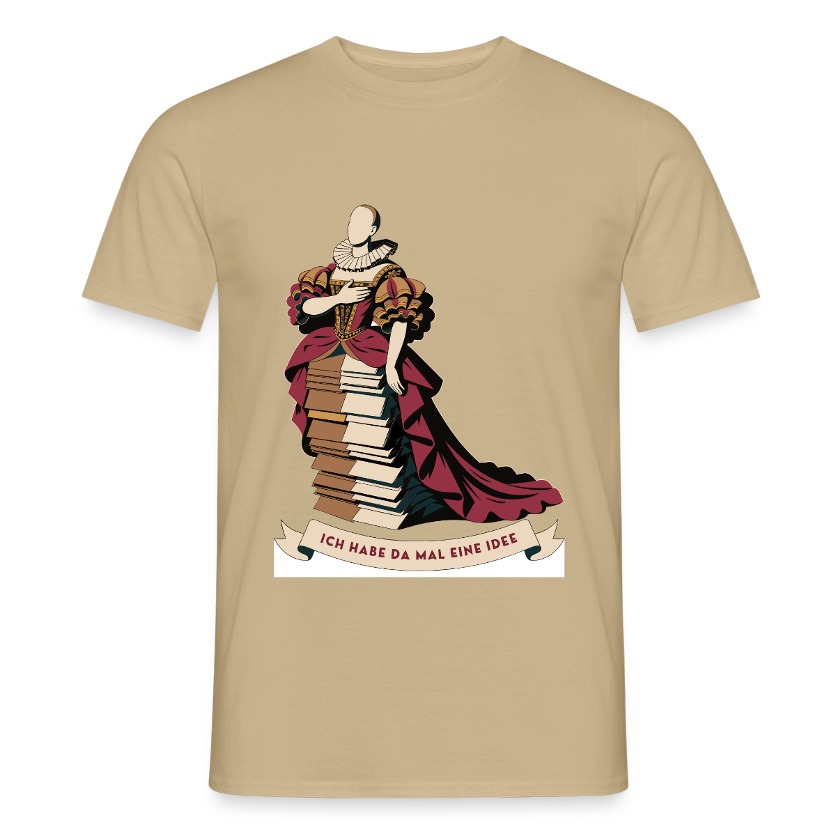 "Ich habe da mal eine Idee. Barock-Motiv" Motiv-T-Shirt für Männer, Farbe Sandbeige