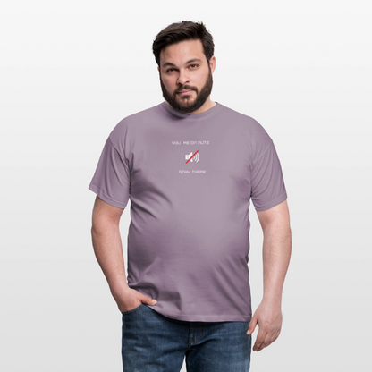 "You´re on mute" Motiv-T-Shirt für Männer - Lilagrau 