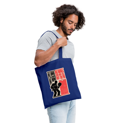 "Ich gegen den Freitag. Boxplakat-Motiv" Stoffbeutel, Farbe Royalblau