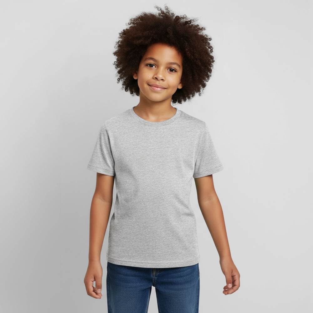 Kinder T-Shirt - personalisierbare Vorder- und Rückseite - Grau meliert