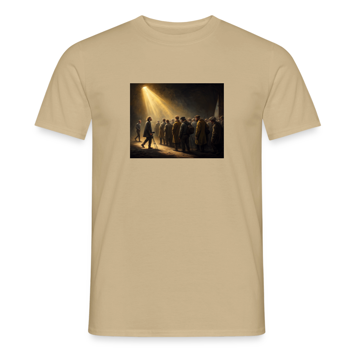 Das Teamfoto. Renaissance-Motiv Motiv-T-Shirt für Männer, Farbe Sandbeige