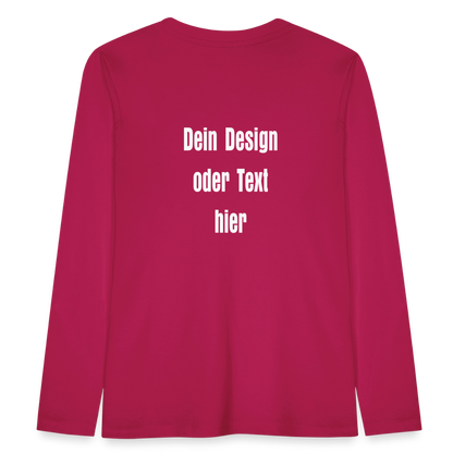 Kinder Premium Langarmshirt - personalisierbare Vorder- und Rückseite - dunkles Pink