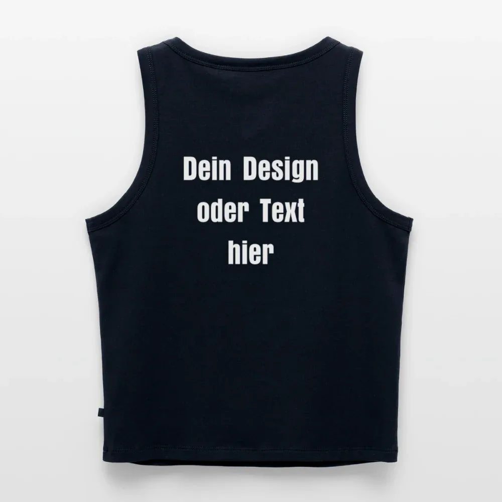 Frauen Cropped Tank Top - personalisierbar - Navy