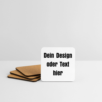 Untersetzer (4er-Set) - personalisierbar - Weiß