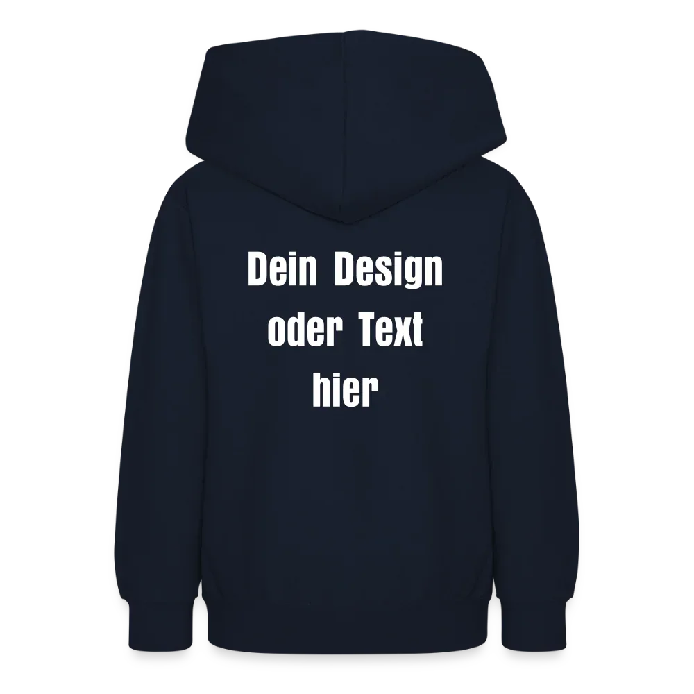 Teenager Hoodie - personalisierbare Vorder- und Rückseite - Navy