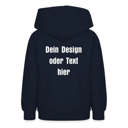 Teenager Hoodie - personalisierbare Vorder- und Rückseite - Navy