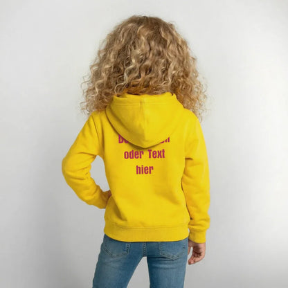 Kinder Hoodie - personalisierbare Vorder- und Rückseite - Gelb
