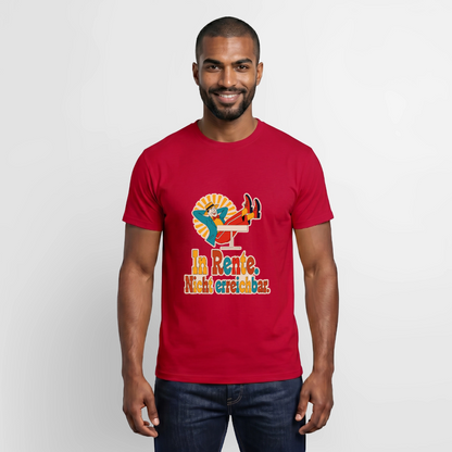 "In Rente. Nicht erreichbar. Midcentury-Motiv" Motiv-T-Shirt für Männer, Farbe Rot