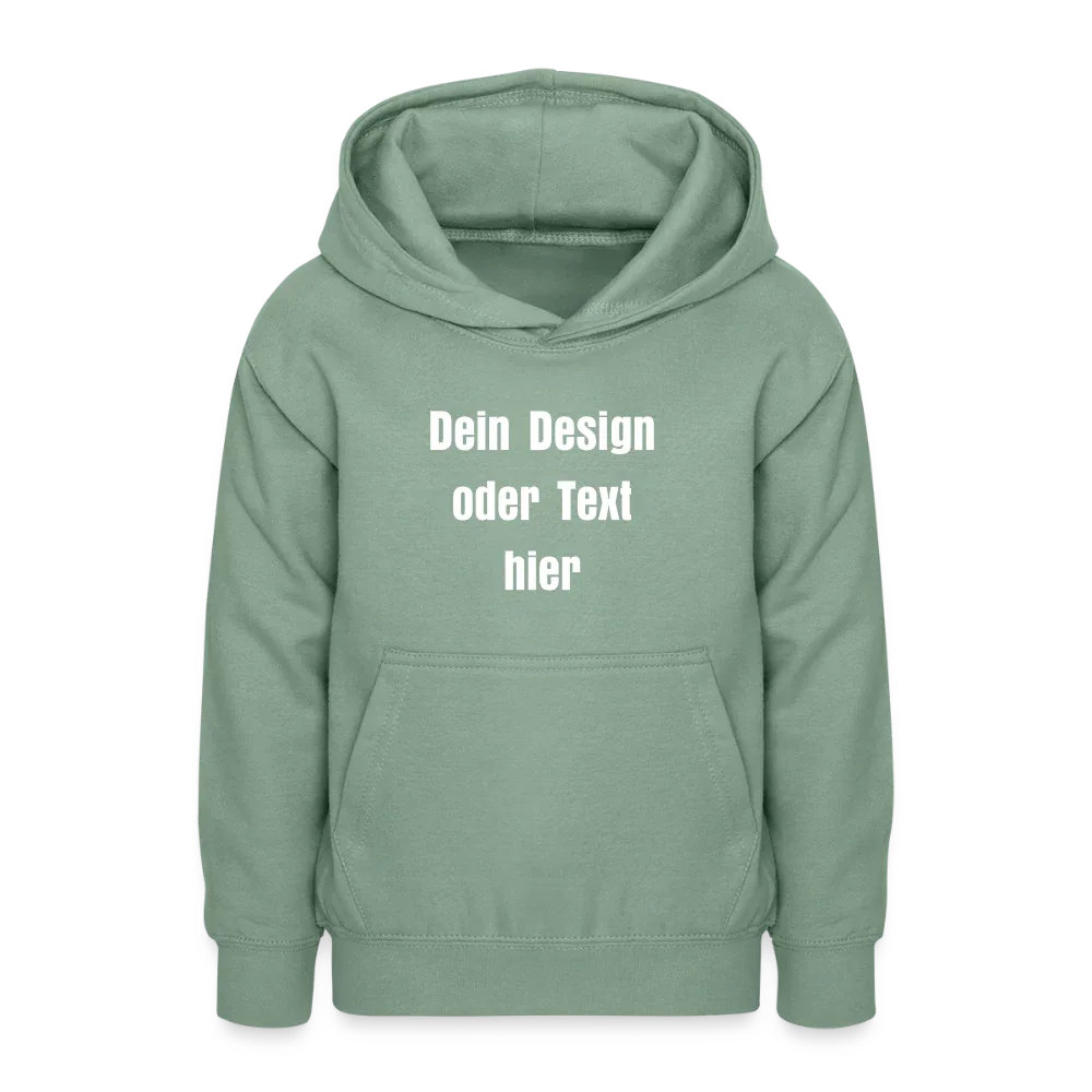 Teenager Hoodie - personalisierbare Vorder- und Rückseite - Graugrün