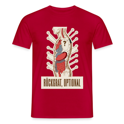 Rückgrat, optional. Anatomie-Motiv Motiv-T-Shirt für Männer, Farbe Rot