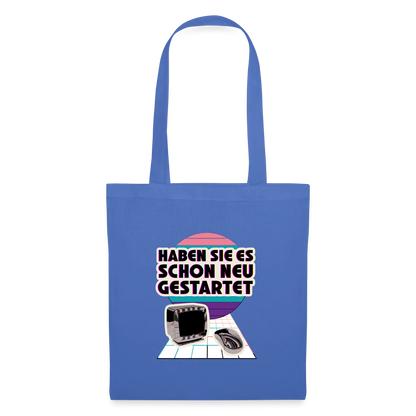Haben Sie es schon neu gestartet? Vaporwave-Motiv Stoffbeutel, Farbe Hellblau