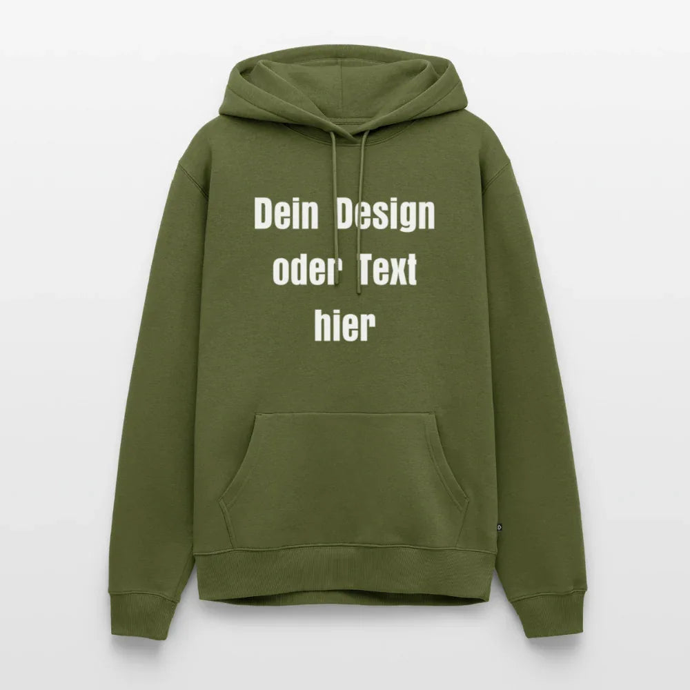 Männer Premium Hoodie - personalisierbare Vorder- und Rückseite - Khaki