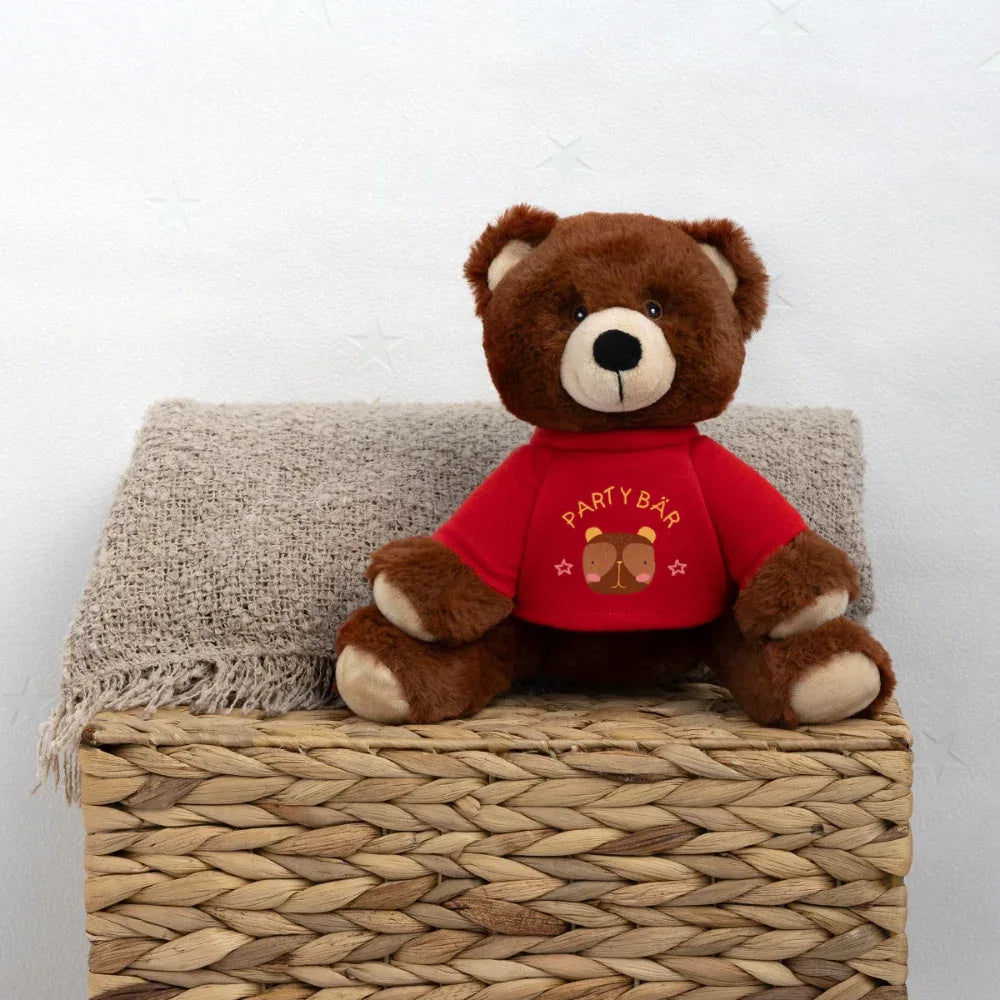 MiniFeet® RecycelBär® Braun - personalisierbar - Rot