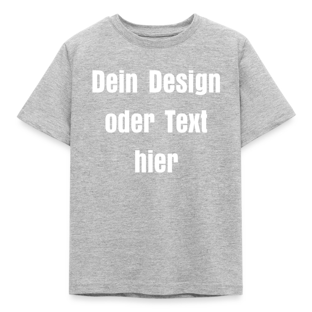 Kinder T-Shirt - personalisierbare Vorder- und Rückseite - Grau meliert