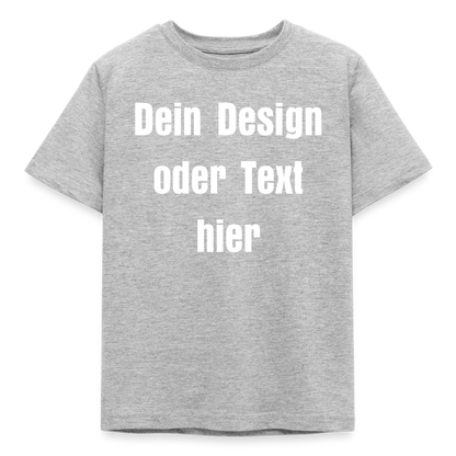 Kinder T-Shirt - personalisierbare Vorder- und Rückseite - Grau meliert