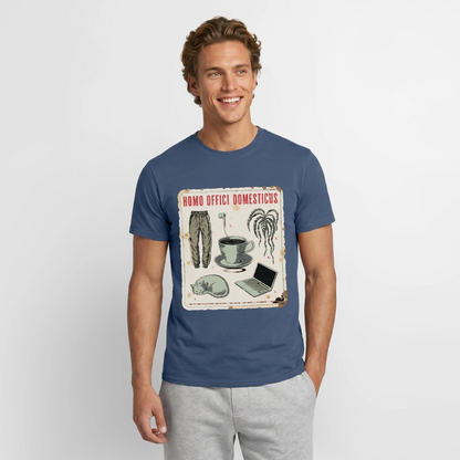 Homo Offici Domesticus Motiv-T-Shirt für Männer, Farbe Dunkles Denimblau