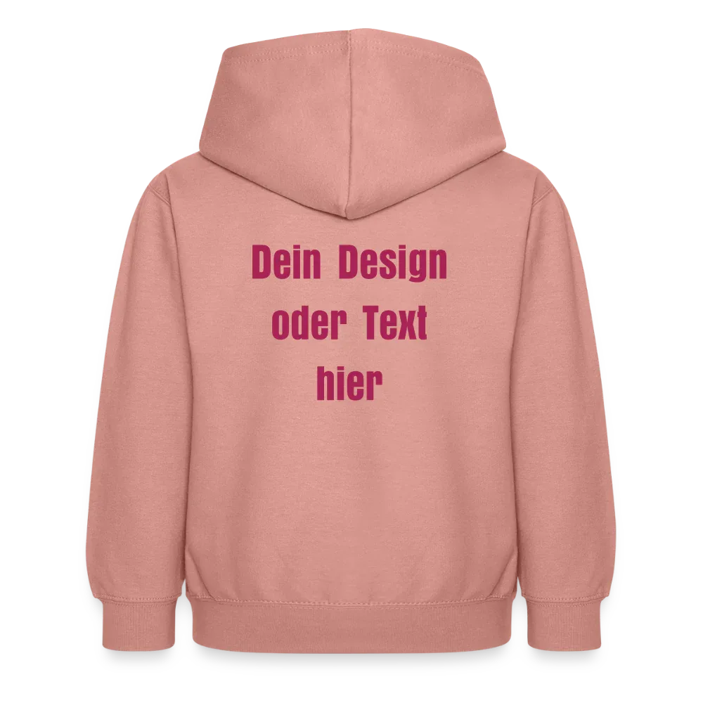 Kinder Hoodie - personalisierbare Vorder- und Rückseite - Altrosa