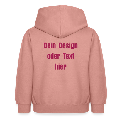 Kinder Hoodie - personalisierbare Vorder- und Rückseite - Altrosa