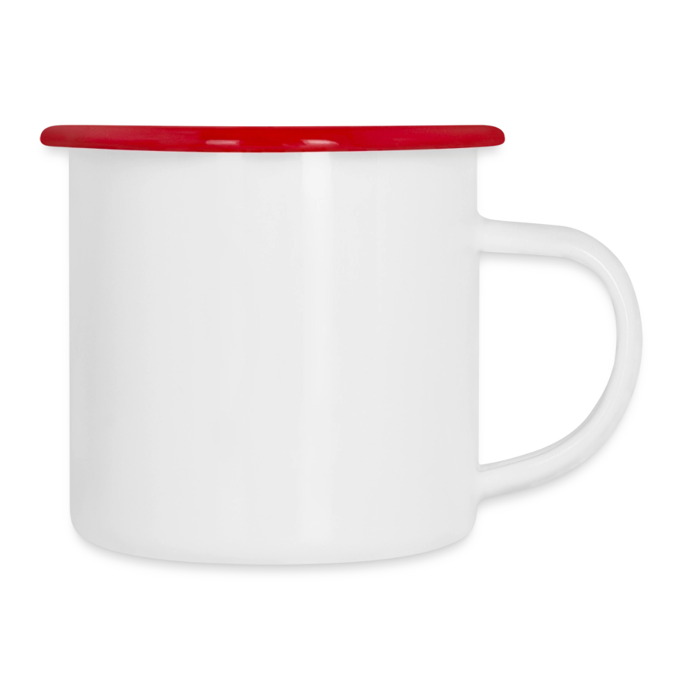 Emaille-Tasse 300ml - personalisierbar - Weiß/Rot